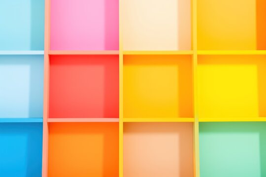 A taplet backgrounds shelf arrangement.
