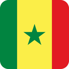 Senegal Flag Square Icon