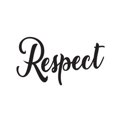 respect text on white background.