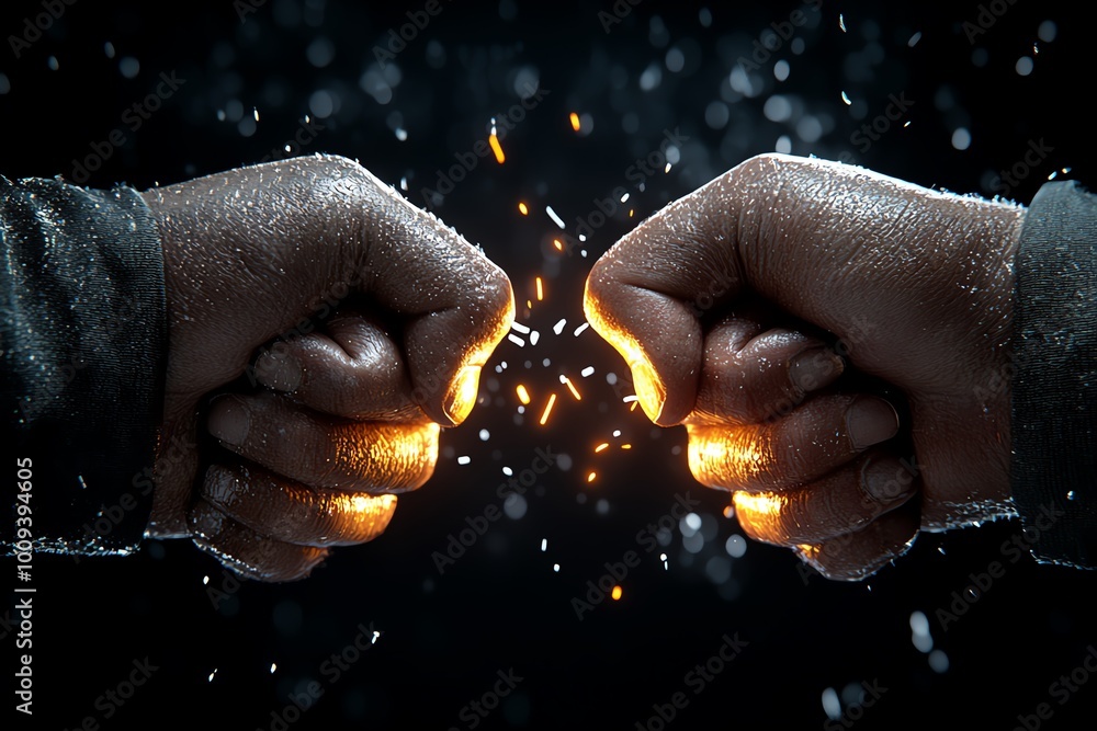 Poster a hyper-realistic close-up of two hands parting, capturing every detail of the fingers, skin, and em