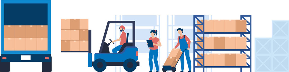 Warehouse Logistics Team Organizing Efficient Deliveries with Optimized Inventory Management and Distribution Systems.