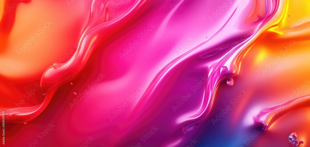 Poster vibrant and colorful abstract wave pattern showcasing a fusion of hues, perfect for backgrounds and 