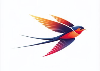 Obraz premium Modern logo design featuring a swift bird symbolizing speed and agility in a minimalist style