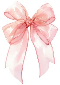 recommend clip art: Elegant pink ribbon bow illustration
