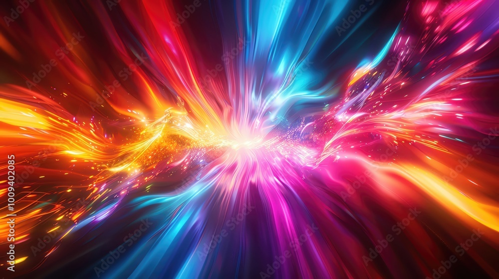 Aufkleber vibrant energy swirl in rich colors, creating a dynamic abstract background full of movement and lum