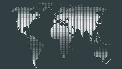 Dotted color world map vector