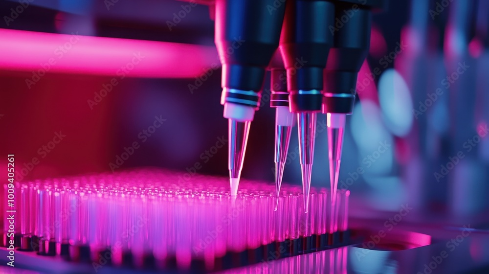 Poster pipetting precision in vibrant laboratory setting