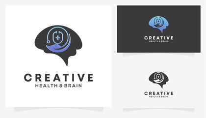 Health Care and Brain Logic logo design ideas. Creative vector illustration based icon template.