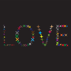 floral font letter Love