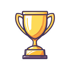 Gold trophy cartoon vector illustration