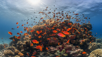 Fototapeta premium coral reef and sea