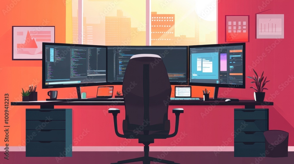 Poster programmer's workstation: a colorful and productive tech space