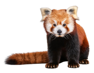 Red Panda Sitting Isolated on Transparent Background.