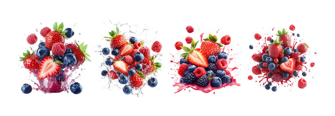 Colorful Fruit Splash Collection for Creative Projects