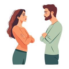 Couple conflicts illustration design
