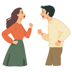 Fototapeta premium Couple conflicts illustration design