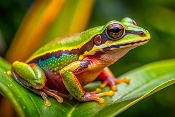 Fototapeta premium Pacific Chorus Frog for Sale - Captivating Amphibian with Vibrant Colors and Unique Patterns