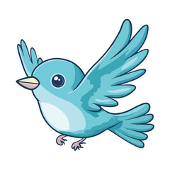 cute beautiful bird flying flat illustration