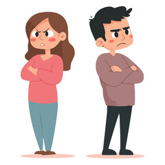 Couple conflicts illustration design