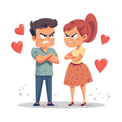 Couple conflicts illustration design