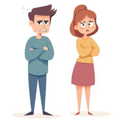 Obraz premium Couple conflicts illustration design