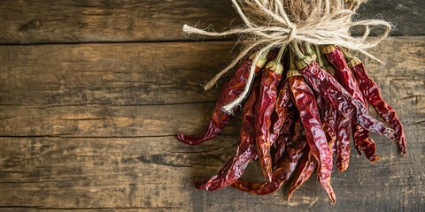 dried red peppers tied with twine