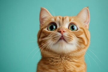 Crazy surprised cat abyssinian animal mammal.