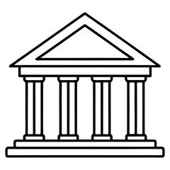 bank building outline coloring book page line art drawing