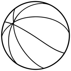 basketball ball outline coloring book page line art drawing