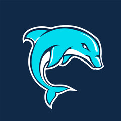 Angry Dolphin esport logo isolated