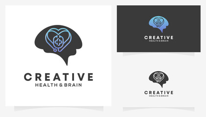 Health Care and Brain Logic logo design ideas. Creative vector illustration based icon template.