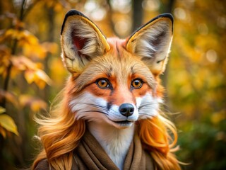 Fototapeta premium Realistic fox nose costume accessory for creative dress-up, Halloween, and theatrical performances