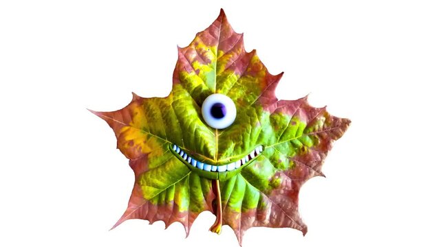 Anthropomorphous leave tree illustration talking animation