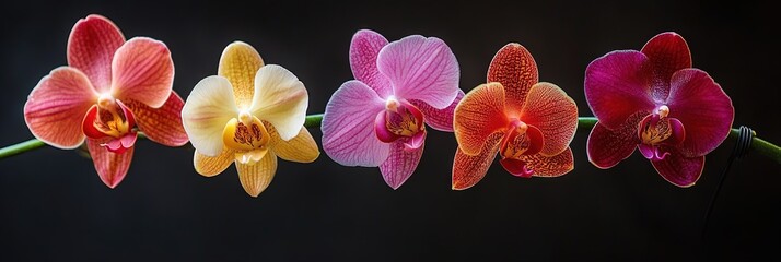 colorful winter holiday moth orchids
