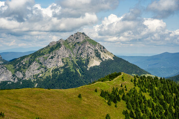 Fototapeta premium View of Vel'ký Rozsutec Peak in the Little Fatra, Slovakia on a Beautiful Summer Day