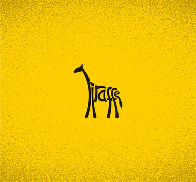 stylized word "giraffe" in a beautiful design	