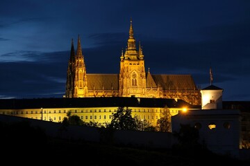Beautiful scenery of Old Town of Prague by night