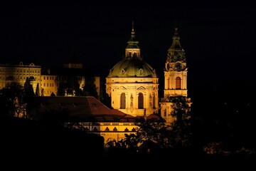 Beautiful scenery of Old Town of Prague by night