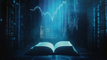 Book opens to reveal vertical digital light chart.