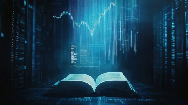 Book opens to reveal vertical digital light chart.