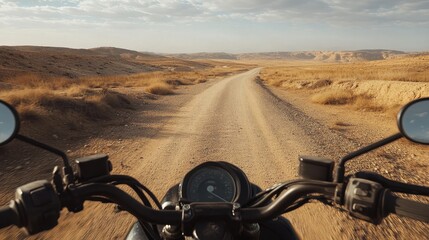 Riding Through the Arid Landscape on a Motorcycle Adventure