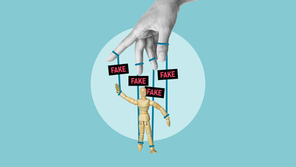 Fake news and Propaganda concept. News Events and Post truth. Disinformation and sensationalism