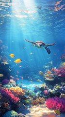 Fototapeta premium Underwater world. 