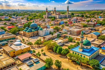 Obraz premium Scenic View of Maiduguri City with Traditional Architecture and Vibrant Local Culture in Nigeria
