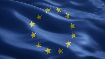 waving flag of European Union - Powered by Adobe