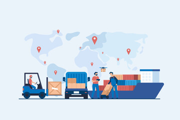 Modern Logistics Network. Optimized Freight and Cargo Shipping Solutions for International Delivery and Distribution Operations.