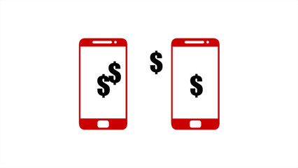 Smartphone payment icon. smartphone and dollar sign. digital banking and mobile money transfer symbol.