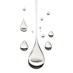 Fototapeta premium Water droplets, white isolate background transparent background