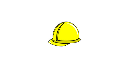 Vector illustration of cartoon yellow helmet