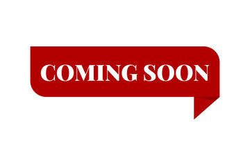 Coming Soon Text With Red Paper Origami Speech Bubble. Banner Template Design. Vector Illustration